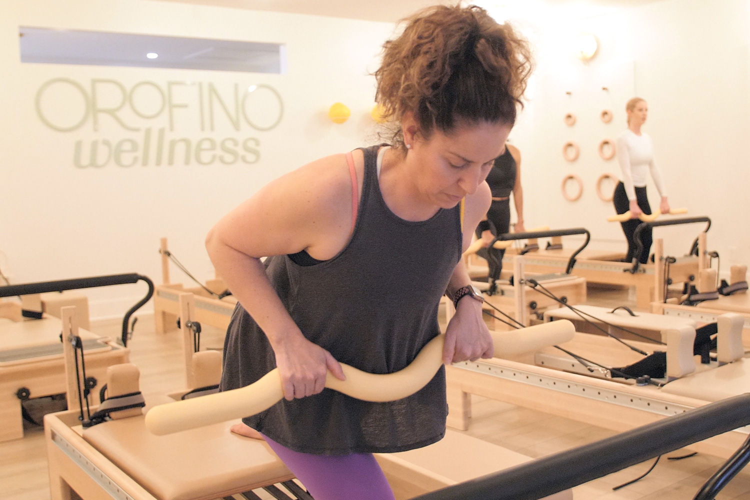 pilates reformer class participants at Orofino Wellness