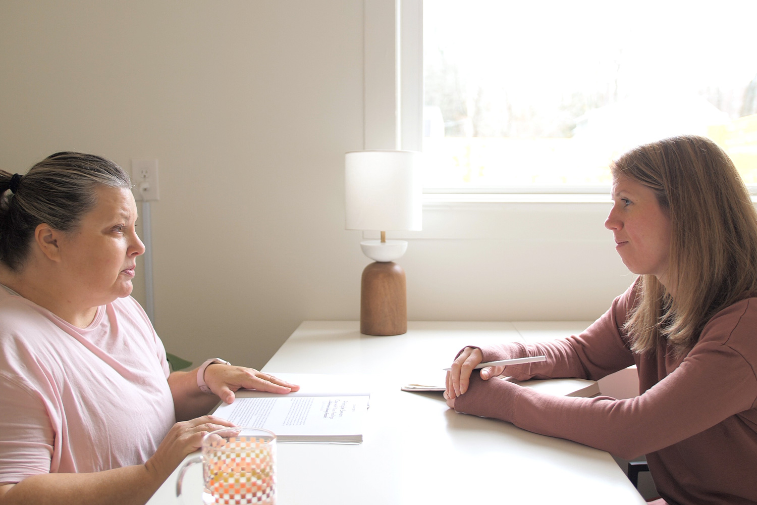 Alona consulting with a client